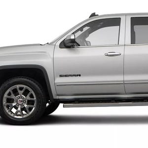 2Pcs Glossy Black Sierra Letter Nameplate Emblem Fit For GMC Sierra Side Door Tailgate Decal