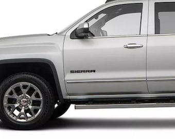 2Pcs Glossy Black Sierra Letter Nameplate Emblem Fit For GMC Sierra Side Door Tailgate Decal
