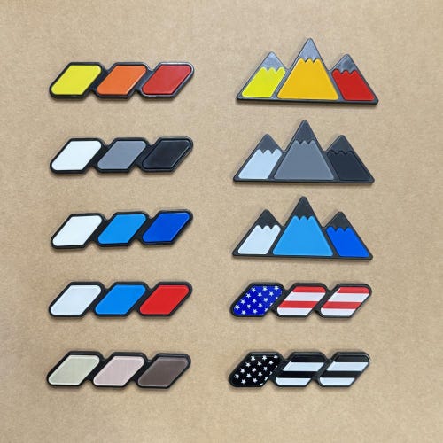Tri-Color Grille Badge Emblem for Toyota Tacoma 4Runner Tundra Sequoia RAV4 Highlander – Front Grill Decoration Accessory