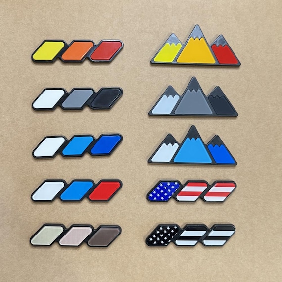 Tri-Color Grille Badge Emblem for Toyota Tacoma 4Runner Tundra Sequoia RAV4 Highlander – Front Grill Decoration Accessory