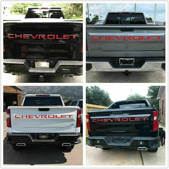 Chevy Emblem Chrome Raised Tailgate Letters For 2019-2025 Chevy Silverado - Plastic Inserts, Self-Adhesive, No Drilling Raised Silverado Tailgate Letters Plastic - Foto 2