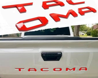 thumbnail image 2 of AFX-TRIMS 3D Black Red Outline Raised Domed Tailgate Letters For Toyota Tacoma 2024-2025 2 of 4