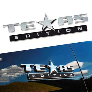 Chrome Texas Edition Emblem Letters for GMC Chevy Silverado Sierra Suburban Tahoe Door Tailgate Badge Decal, 10&quot; * 2.8&quot;