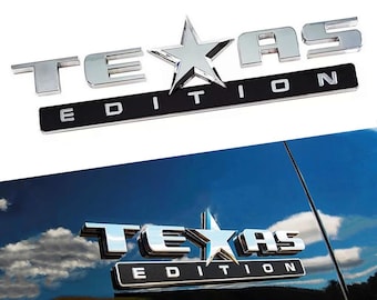 Chrome Texas Edition Emblem Letters for GMC Chevy Silverado Sierra Suburban Tahoe Door Tailgate Badge Decal, 10" * 2.8"