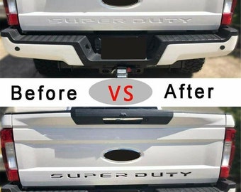 thumbnail image 2 of Matte Black Tailgate Letters Decals For 2017 Ford F250 Super Duty - Blackout Look 2 of 14