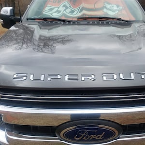 For 2017- 2022 Models ONLY! Chrome Raised Super Duty Hood Grille Insert Letter Fit F-250 / F-350 Emblem Decal