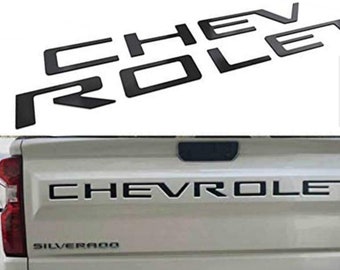 Tailgate Insert Letters for 2019-2026 Silverado Model Emblem Decal, Matte Black