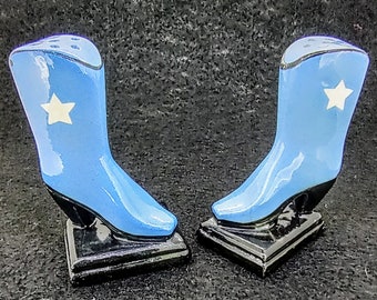 Vintage Blue High Heel Boots salt and pepper shaker set