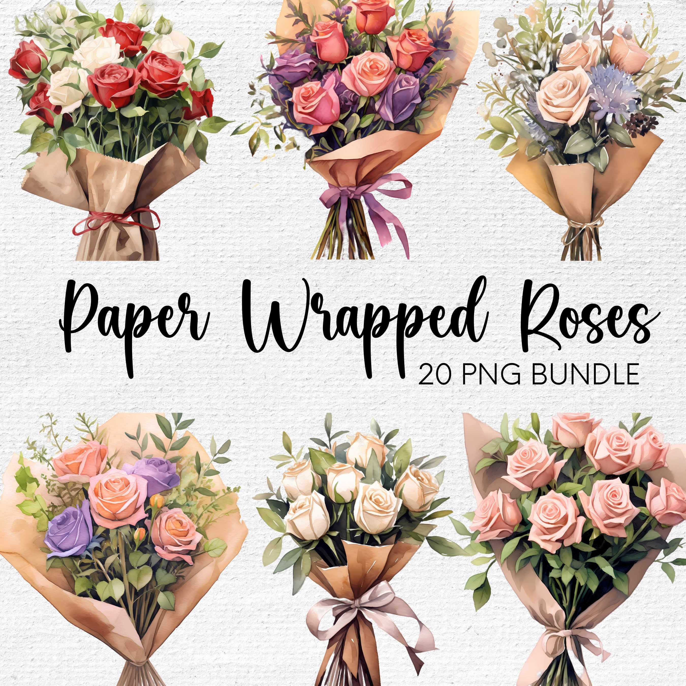 10pcs Korean Rose Flowers Wrapping Paper 60*60cm Black Kraft Paper