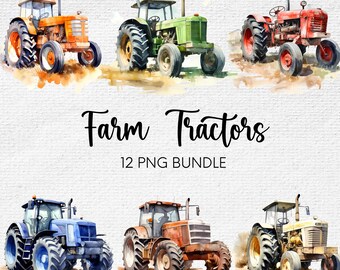 Farm Tractor PNG, Watercolor Tractor, Farm Clipart, Farm PNG, Truck Clipart, Farm Nursery Decor, Boy Nursery, Tractor Watercolor Clip Art