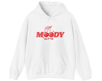 Moody AS F*CK Hoodie, Sarkastisk Unisex Pullover, Rolig Statement-tröja, Cool Grafisk Sweatshirt, Present till honom eller henne, Urban Streetwear