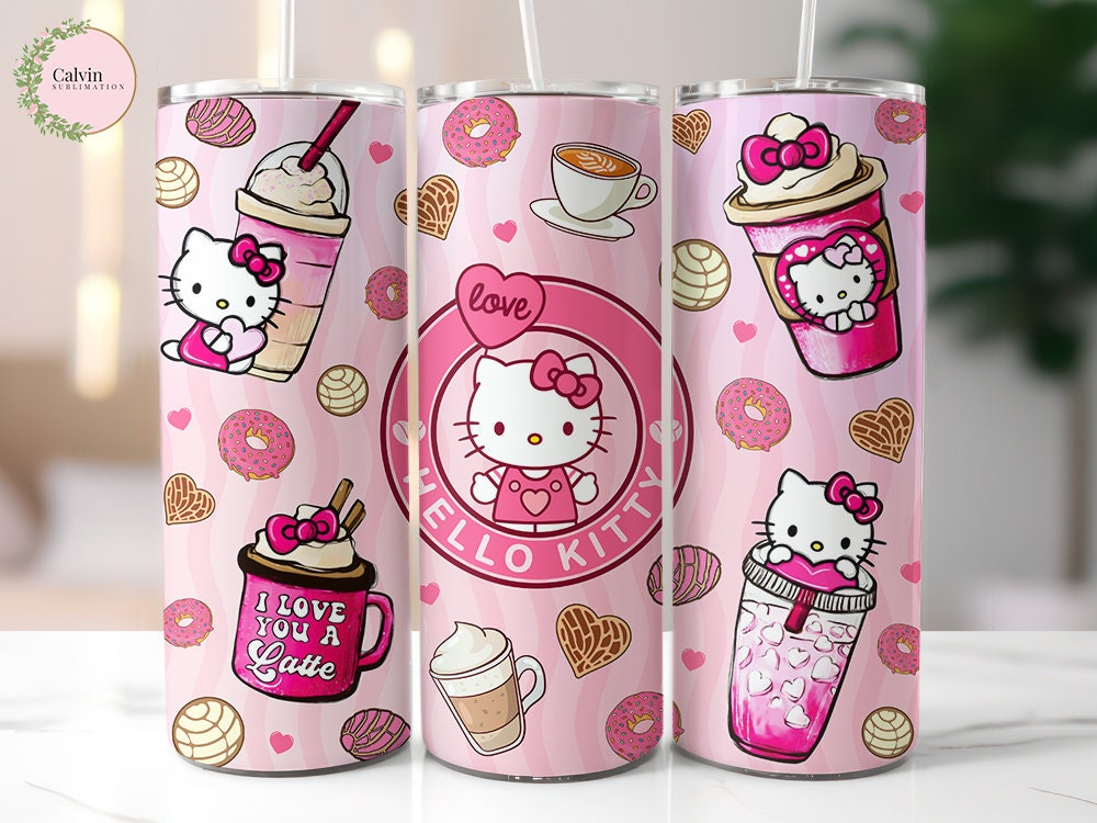 Hello Kitty LV Inspired Pink Ready To Press Sublimation Print for 20oz  Straight Skinny Tumbler – Xtreme Bling Bowtique