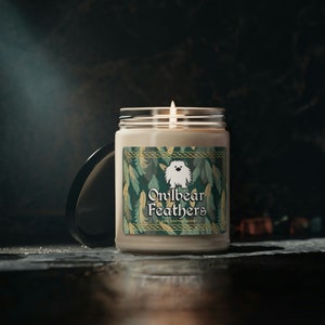 Owlbear Feathers | 9 oz. Soy Candle | Geek Gift | RPG | Gamer | DnD | Clean Cotton Scent