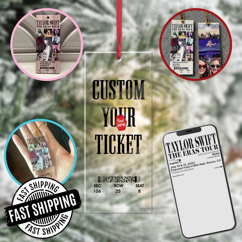 Personalized Your 2024 Tour Concert Ticket Acrylic Ornament, TS Tour