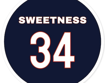 Walter Payton Circular Sticker - Chicago Bears Jersey