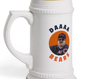 Chris Farley Beer Stein - Chicago Bears Mug - Da Bears Drinkware