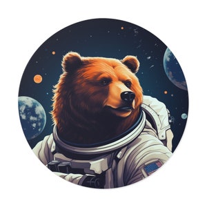 Pegatina de garra de oso cohete - Pegatinas de osos en el espacio