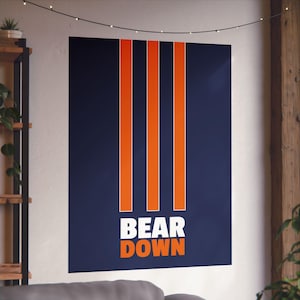 Poster della maglia Bear Down - Decorazione per la casa dei Chicago Bears