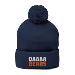 Chicago Bears Knit Cap - Da Bears Design - Pom-Pom Winter Hat
