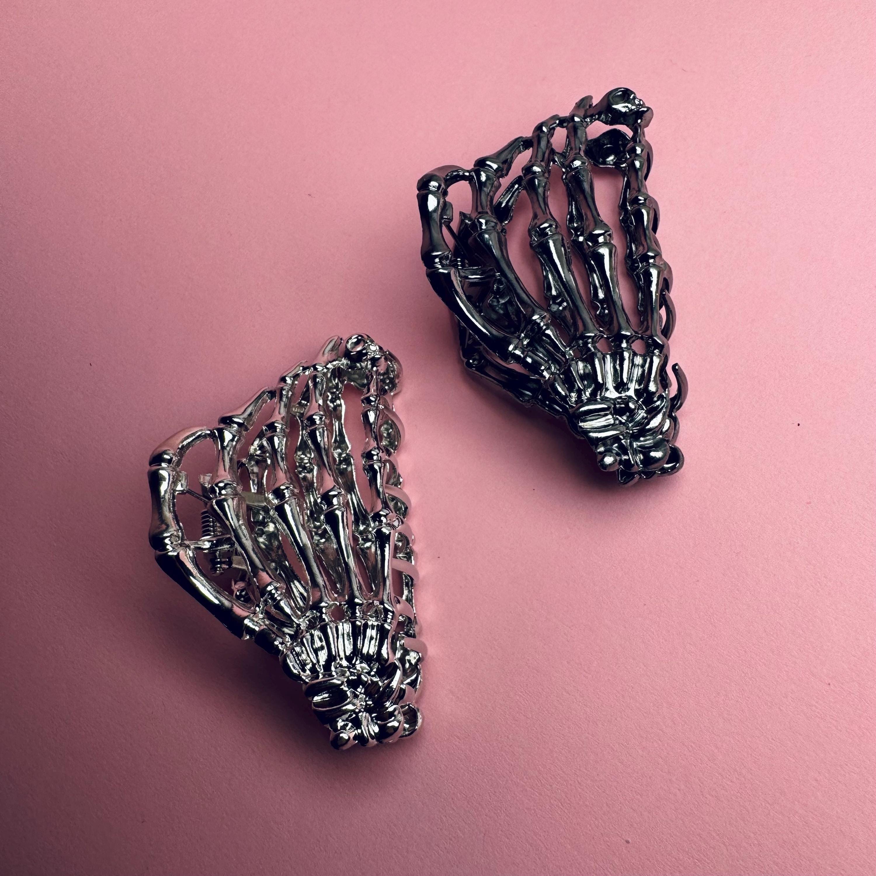 Gothic Halloween Accessories Set Black Lace Choker Skeleton Hand Hair Clip Gothic Hair Clips, Skeleton Hand, Dark Fashion - Etsy main image 2