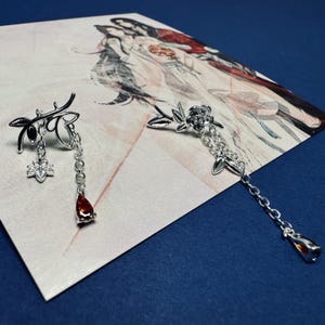 Heaven Official’s Blessing earrings, jewellery, handmade, Tian guan ci fu, tgcf, Hua Cheng, Xie Lian