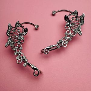 Heaven Official’s Blessing inspired ear cuff, earrings, jewellery, handmade, Tian guan ci fu, tgcf, Hua Cheng, Xie Lian