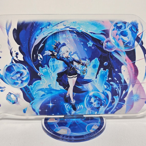Plaque Acrylique Animée Genshin Impact - Furina - Décoration Bureau Sur Pied