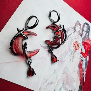 Heaven Official’s Blessing style earrings, jewellery, handmade, Tian guan ci fu, tgcf, Hua Cheng, Xie Lian