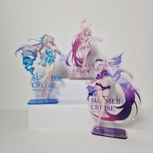 Honkai Impact 3 acrylic stands summer cruise - Elysia, Kiana, Bronya