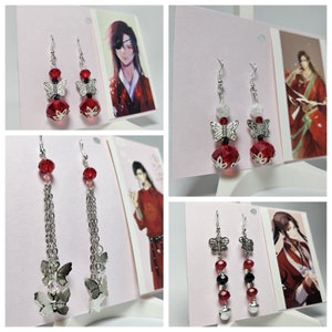 Heaven Official’s Blessing Inspired Earrings, handmade jewellery, Tian guan ci fu, Hua Cheng, Xie Lian