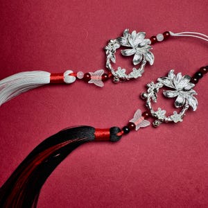 Graceful Heaven Official’s Blessing style jewellery, handmade Tassel Charm, Tian guan ci fu, tgcf, Hua Cheng, keychain, phone pendant