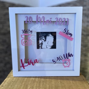 Personalized photo frame for birth
