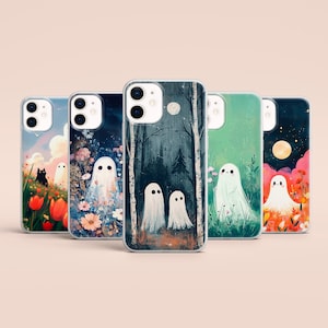 Mystical Phone Case Cute Ghost Cover for iPhone 16Pro Max, 15, 14, 13, 12, Samsung A16, S25, S24, a15, a14,a55,a54,a35 Pixel 9Pro