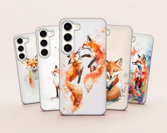 Jolie coque de téléphone renard aquarelle pour Samsung s24 Ultra, S23Fe, a15, a25, a54, a34, a33, un Huawei Mate 40Pro, P40 Lite, P30, P50Pro, P20