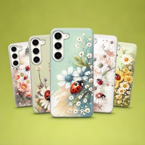 Coque de portable coccinelle Summer Vibes pour Samsung Galaxy A16, S25, S24, s23, A15, A14, A55, A54, A25, A35, iPhone 15, 14, 13, 12, Pixel 9