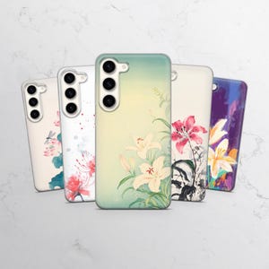 Floral Phone Case Lily Flower Cover for Samsung Galaxy A16, S25, S24, s23, A15, A14, A55, A54, A25, A35, iPhone 15, 14, 13, 12, Pixel 9