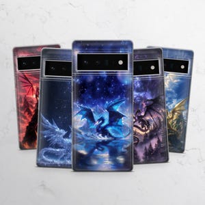 Drachen Handyhülle Mystical Cover für Google Pixel 9, 8Pro, 7Pro, 7A, 6A, Samsung A16, S25, S24FE, A15, A55, A35, iPhone 16Pro, 15, 13, 12