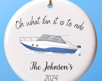 Adorno de barco personalizado, adorno para dueño de barco, regalo para amantes de los barcos, decoración náutica para el hogar, regalo para papá, regalo de barco nuevo, adorno náutico