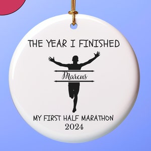 Custom Half Marathon Runner Ornament, Marathon Finisher Gift,Personalized Marathon Runner Ornament,Gift for Runners,First Half Marathon Gift
