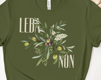 Camiseta del Líbano, camiseta de apoyo al Líbano, camiseta verde oliva de Beirut, camiseta con la bandera libanesa, camiseta Palestina Libre, regalo para mujer libanesa, regalo para activista