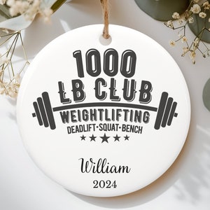 Personalized Weightlifting Ornament, Custom Weightlifting Club Ornament, Weightlifting Decor, Gifts for Weightlifters, Gym Lover Gift