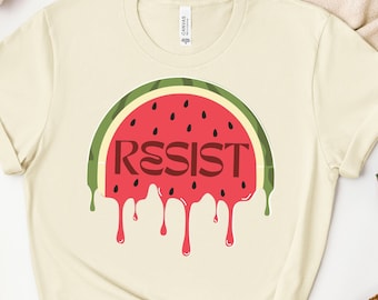 Watermelon Resist Shirt, Palestine Support T-shirt, Stand With Gaza Tee, Free Palestine Indipendence Tee, Palestine Women Activist Gift