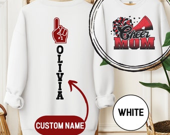 Custom Cheer Mom Sweatshirt, Personalized Vintage Cheer Mom Sweater, Cheer Mama Name Crewneck, Cheer Mom Gifts, Cute Cheer Mom Gift