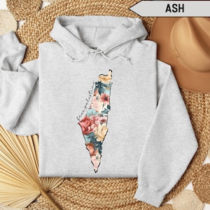 Palestine Hoodie, Free Palestine Map Floral Hoodie, Palestine Indipendence, Freedom Palestine Activist, Palestine Women Gift, Protest Hoodie