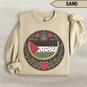 Palestine Sweatshirt, Palestine Watermelon Sweater, Free Palestine Floral Crewneck, Palestine Women Gift, Palestinian Activist Gifts