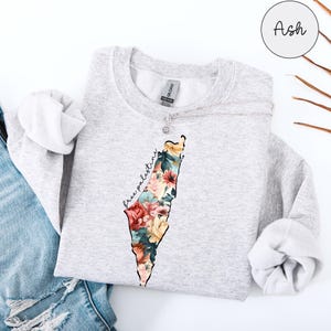 Free Palestine Sweatshirt, Palestine Map Floral Sweater, Palestine Independence Crewneck, Palestine Activist Gift, Palestinian Pride Gift