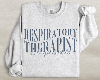 Personalisiertes Atemtherapeut-Sweatshirt, benutzerdefinierte Atemtherapie-Pullover, RT Rundhalsausschnitt, Geschenk für RT, Pulmonologen-Geschenke, Mitarbeiter-Geschenk