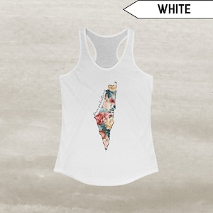 Free Palestine Floral Tank Top, Palestine Indipendence Shirt, Palestine Activist Tee, Palestinian Apparel Gift, Palestine Women Top Gifts
