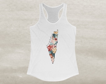 Free Palestine Floral Tank Top, Palestine Indipendence Shirt, Palestine Activist Tee, Palestinian Apparel Gift, Palestine Women Top Gifts