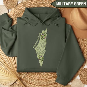 Palestine Olive Hoodie, Free Palestine Pullover, Palestine Indipendence Sweatshirt, Palestine Woman Gift, Palestinian Clothing